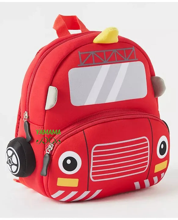 Spot Hunt cute car face  Backpack With Front Pocket Adjustable Straps For Kids Premium Design Bag For Kids Best For Pre School Kindergartens Picnic And Holidays Multicolor