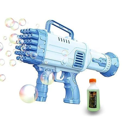 32 Hole Electric Gatling Bubble Gun for Kids with One Soap Solution One Plate Automatic Bubble Maker Indoor and Outdoor Activity Toys for Toddlers (Pack of 01)