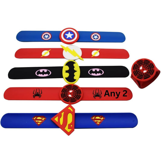 Spot Hunt Pack of 2 Avengers Slap Bracelets Silicone Animal Snap Wristbands Birthday Party For Girls Gifts Favors random character sent