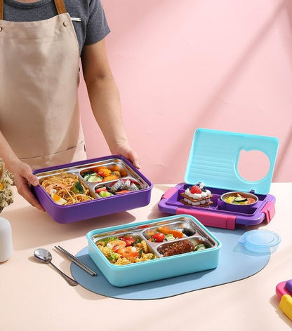 Lunch Box for Kids, 7 Compartment Lunch Box Kids, Leak Proof Lunchbox with Tableware for Kids Lunch boxes for School, Microwave/Dishwasher/Freezer Safe, BPA-Free and Reusable,  (7 compartment, )