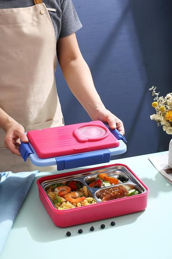 Lunch Box for Kids, 7 Compartment Lunch Box Kids, Leak Proof Lunchbox with Tableware for Kids Lunch boxes for School, Microwave/Dishwasher/Freezer Safe, BPA-Free and Reusable,  (7 compartment, )