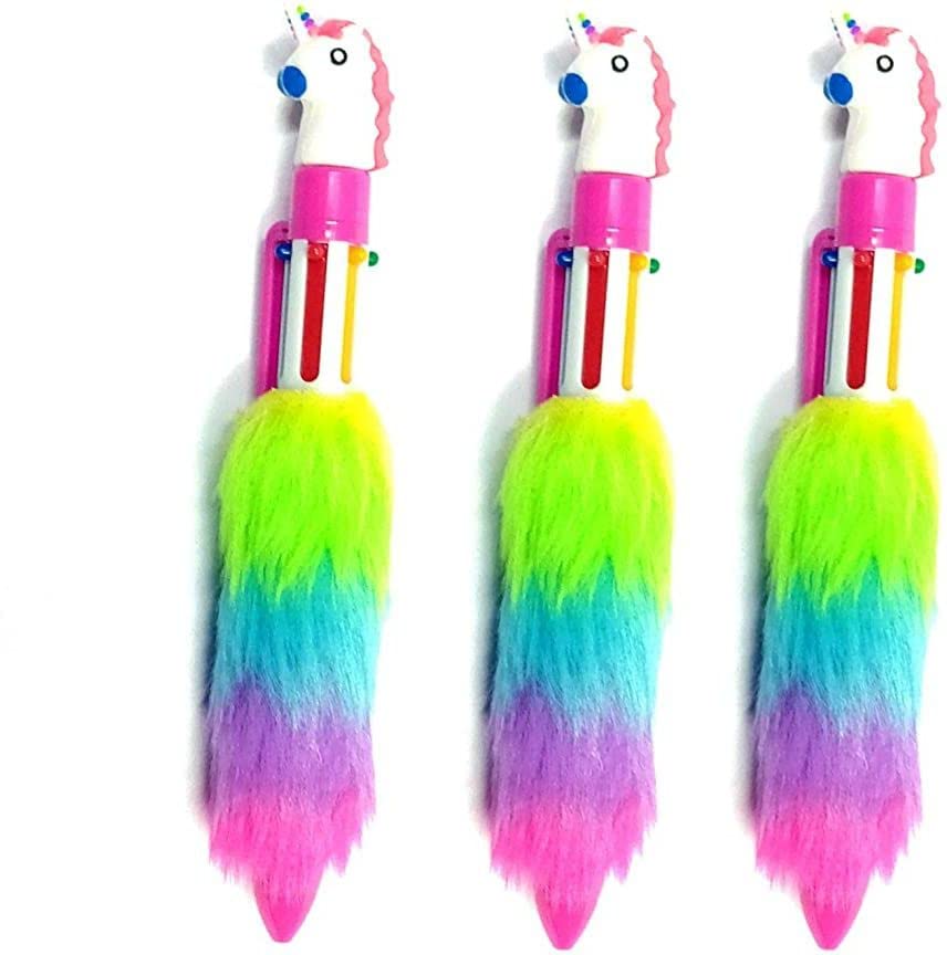 Unicorn Fur Pen Ball Pen Refill (Pack of 3, Multicolor)