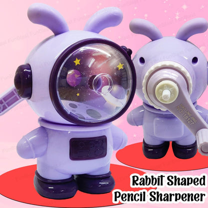 Sharpener for Kids – Space Rabbit Shaped Pencil Sharpener, Table Sharpener Machine, Manual Sharpener for School, Office, Stationery Gift for Kids (Random Color)