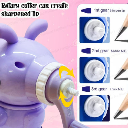 Sharpener for Kids – Space Rabbit Shaped Pencil Sharpener, Table Sharpener Machine, Manual Sharpener for School, Office, Stationery Gift for Kids (Random Color)