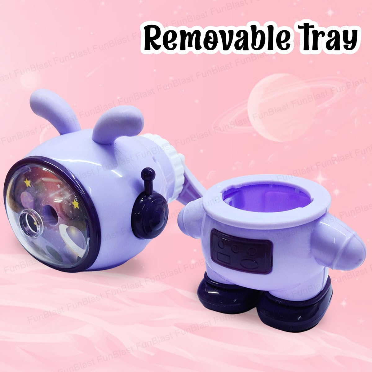 Sharpener for Kids – Space Rabbit Shaped Pencil Sharpener, Table Sharpener Machine, Manual Sharpener for School, Office, Stationery Gift for Kids (Random Color)