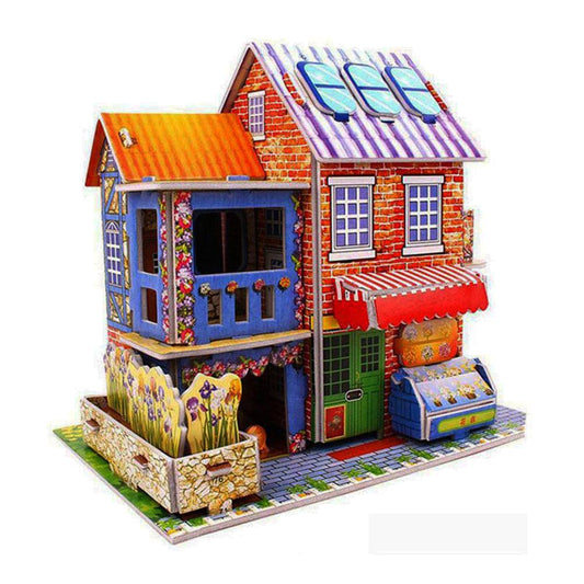 Sweet 3D Puzzle House (LX -350) 4 Sheets Attractive Show Piece Kids Return Gift Item (Multi Print) Set of 1