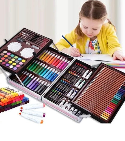 Spot Hunt 145Pcs Professional Art Set- Drawing Painting Sketching Colouring Set- All in 1 Art Set includes Oil Pastels, Colour Pencils & Pens, Water colours & more- Unicorn Design Aluminium Case (availavle colour will be dispatched)