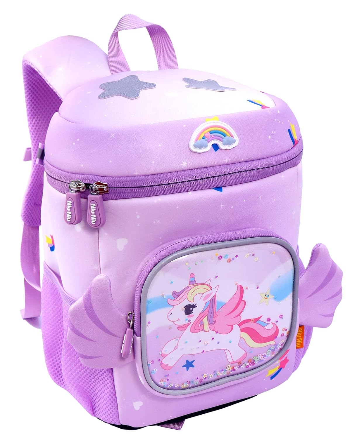 Spot Hunt 3D Unicorn Design Large Capacity School Bags with Slip Over Buckle for Kindergarten Kids