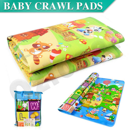 Baby Play Mat ， Baby Crawling Play Mat Floor Play Mat Game Mat Baby Kid Toddler Play Crawl Mat Fruits Alphabets Pattern Reversible Carpet Playmat Foam Blanket Rug Infants Toddler Extra Large