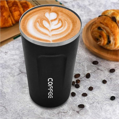 Stainless Steel Vacuum Insulated Coffee Mug 510ML Insulated Coffee Cups Double Walled Travel Mug, Car Coffee Mug with Leak Proof Lid Reusable Thermal Cup for Hot Cold Drinks Coffee, Tea