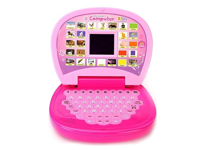 Baby Educational Learning Kids Laptop Computer with Screen Sound for Kids, Children s, Girls & Boys, Fun Toy for Kids, 3 4 5 6 7 + Years (Pink)