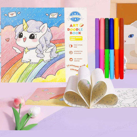 Spot HUNT Coloring Book for Kids – Unicorn Theme Doodle Colouring Book with Sketch Markers, Activity Book for 3+ Year, Birthday Return Gifts for Kids (Unicorn)