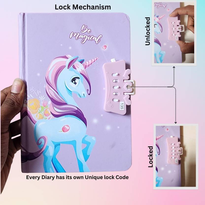 Unicorn Mini Diary Single ruled 65 Pages  (Multicolor)